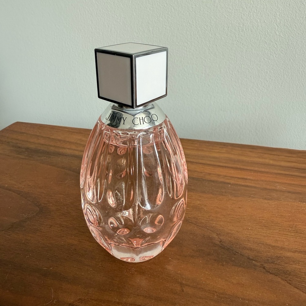 Jimmy Choo Pink and Silver Accent Perfume Bottle
